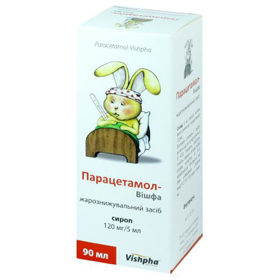 Парацетамол-Вішфа сироп 120 мг/5 мл банка 90 мл №1